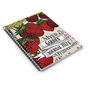 Vintage Strawberry Motif Print Garden Journal.