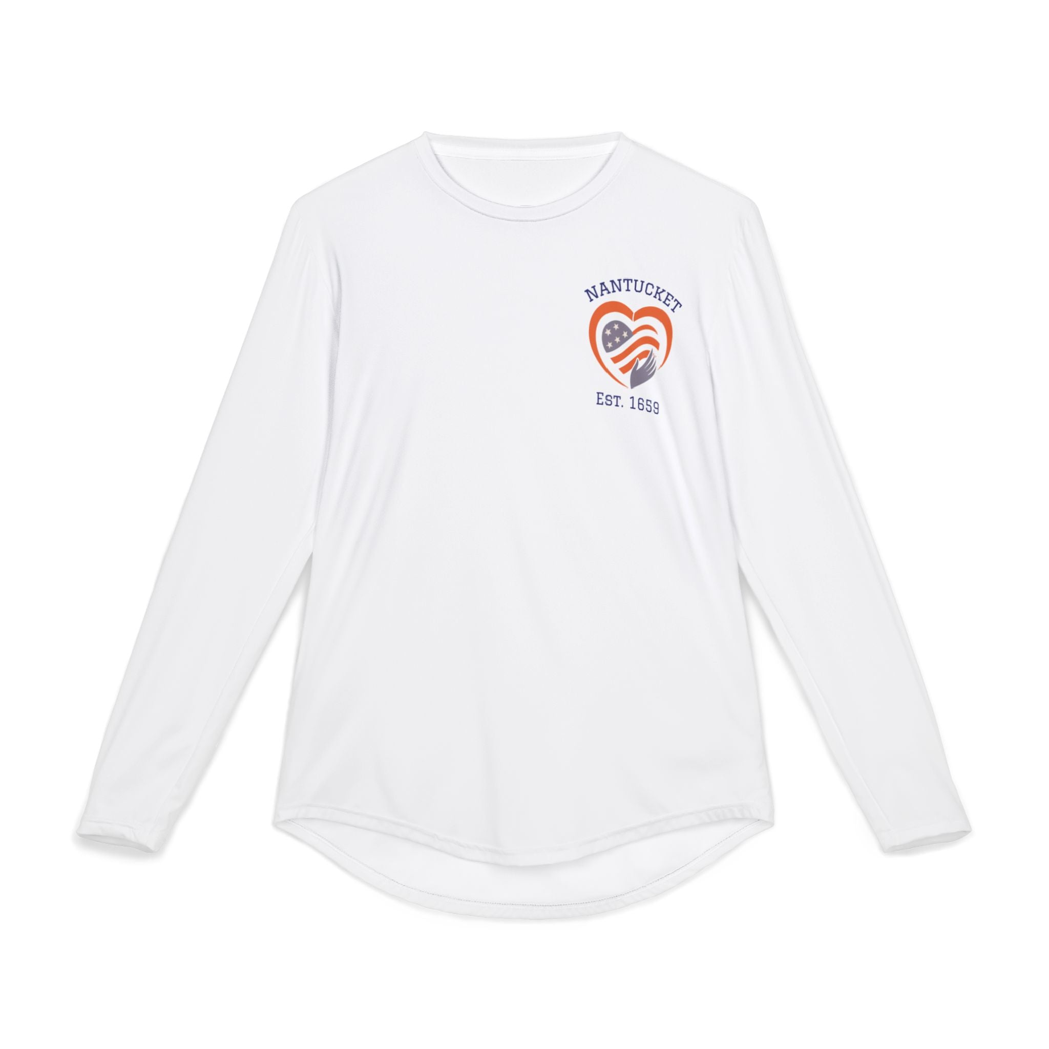 Nantucket Vintage Red, White & Blue Hand Over Heart Logo UV Protection Long-Sleeve Tee – American Boardwalk Collection