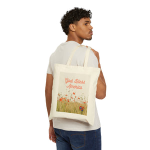 God Bless America Cotton Canvas Tote Bag