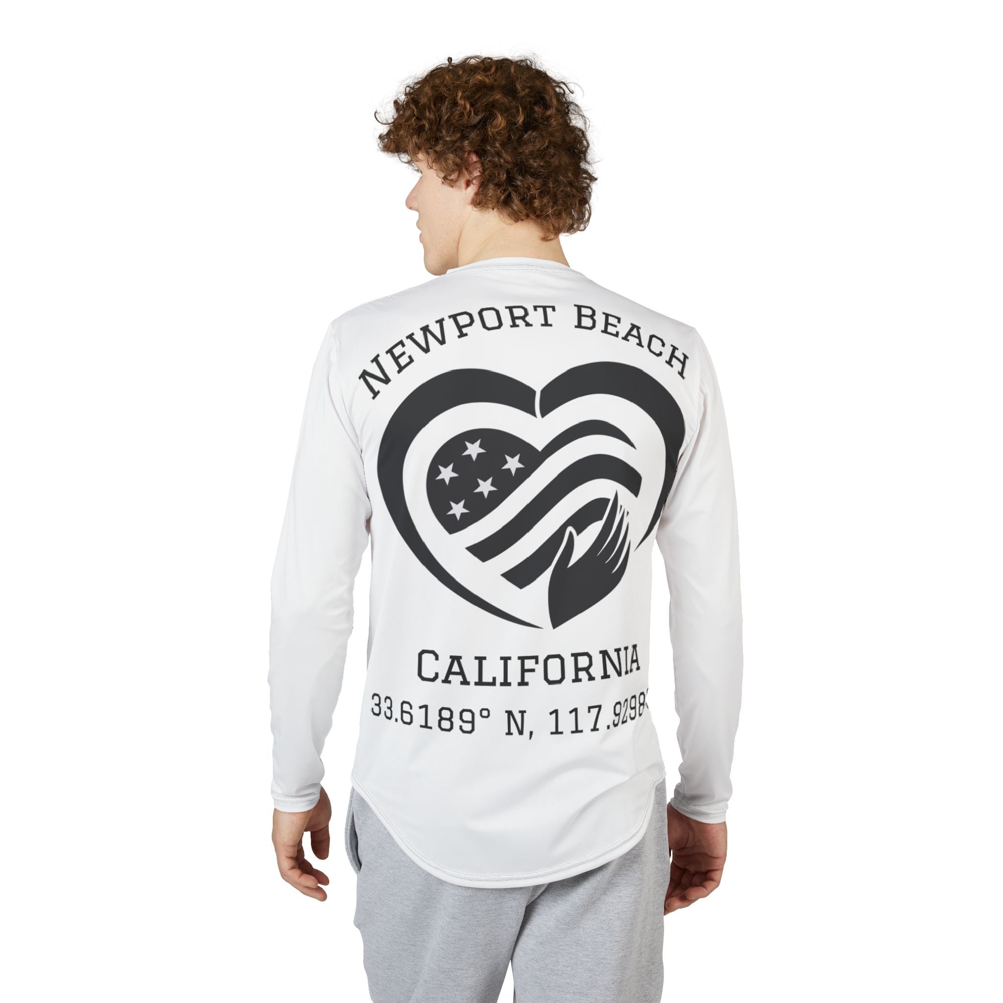 Newport Beach - Black Label - Hand Over Heart Logo UV Protection Long-Sleeve Tee – American Boardwalk Collection
