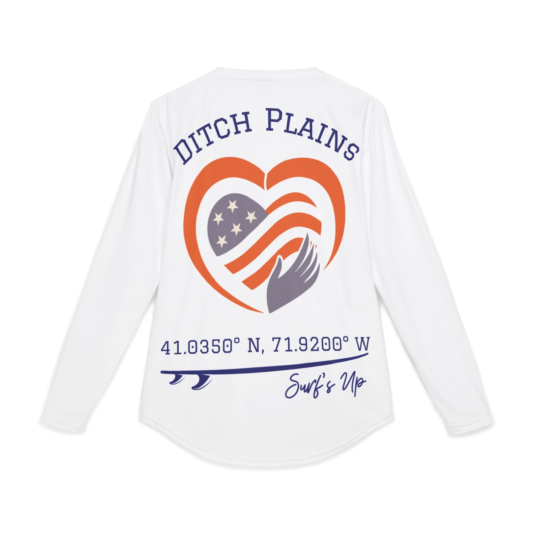 Ditch Plains Vintage Red, White & Blue Hand Over Heart Logo UV Protection Long-Sleeve Tee – American Boardwalk Collection