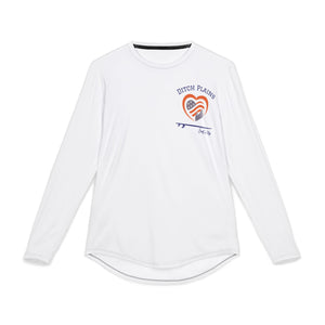 Ditch Plains Vintage Red, White & Blue Hand Over Heart Logo UV Protection Long-Sleeve Tee – American Boardwalk Collection