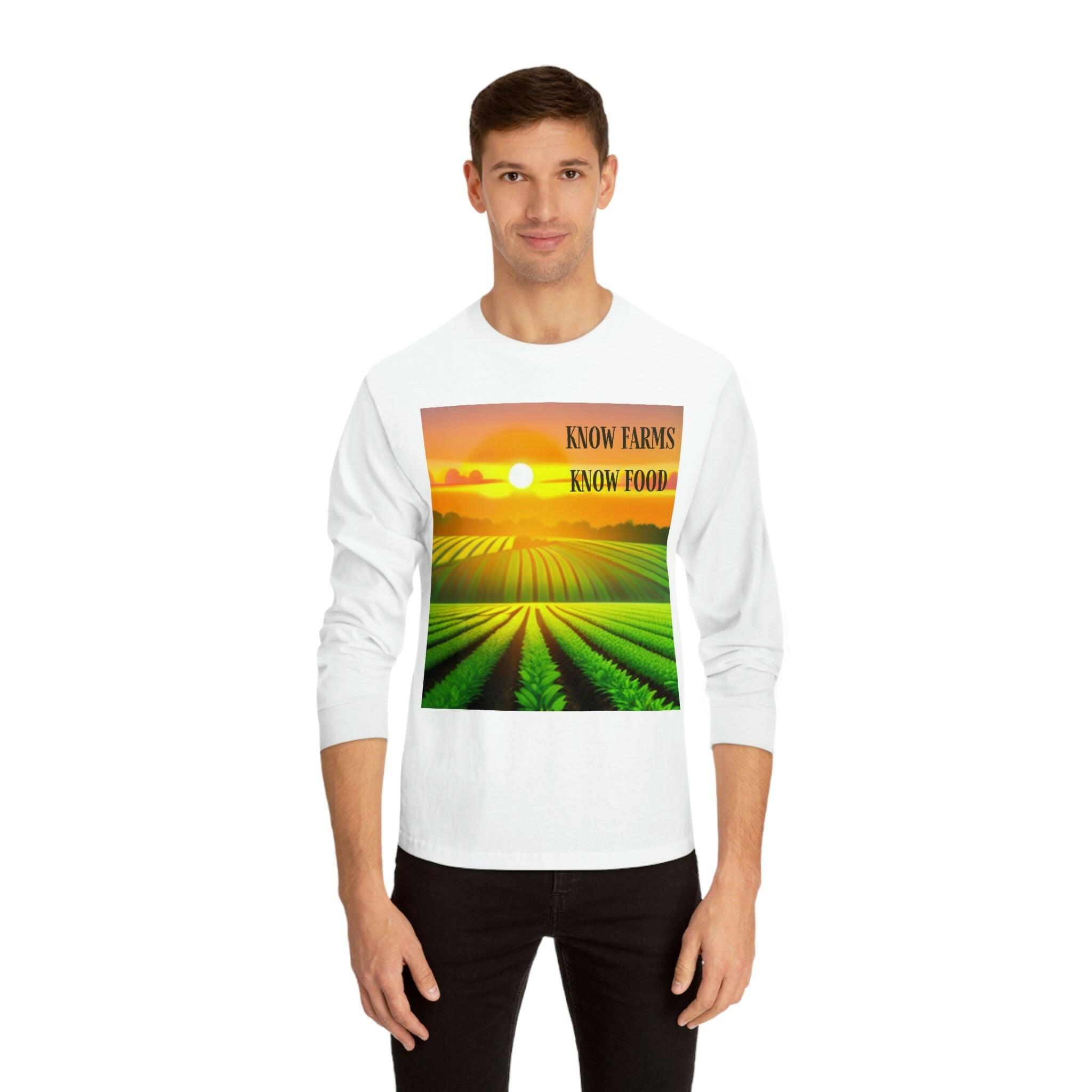 Know Farms Know Food - Sunset Field Unisex Classic Long Sleeve T-Shirt.