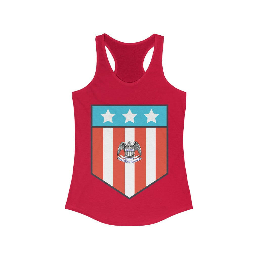 Proud Patriot Shield - Women's Racerback Tank - Pledge Project