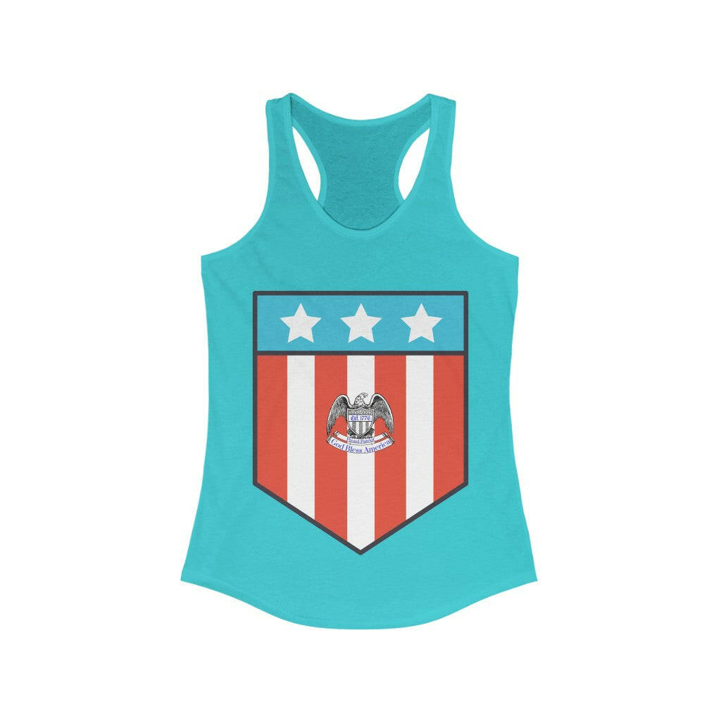 Proud Patriot Shield - Women's Racerback Tank - Pledge Project