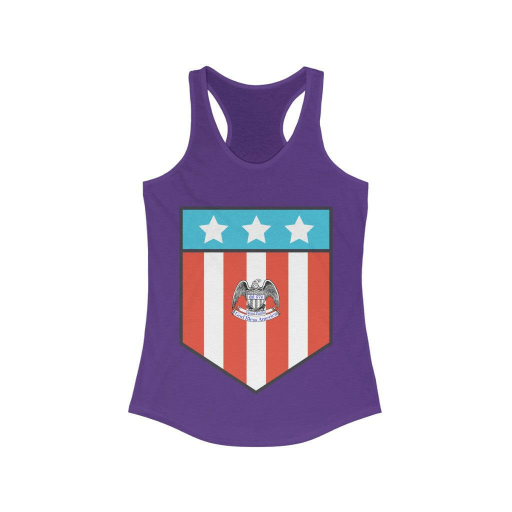 Proud Patriot Shield - Women's Racerback Tank - Pledge Project