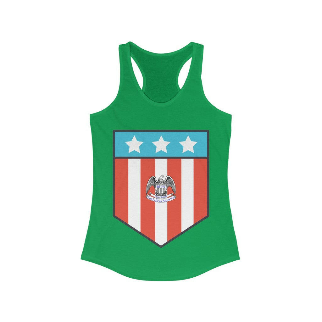 Proud Patriot Shield - Women's Racerback Tank - Pledge Project