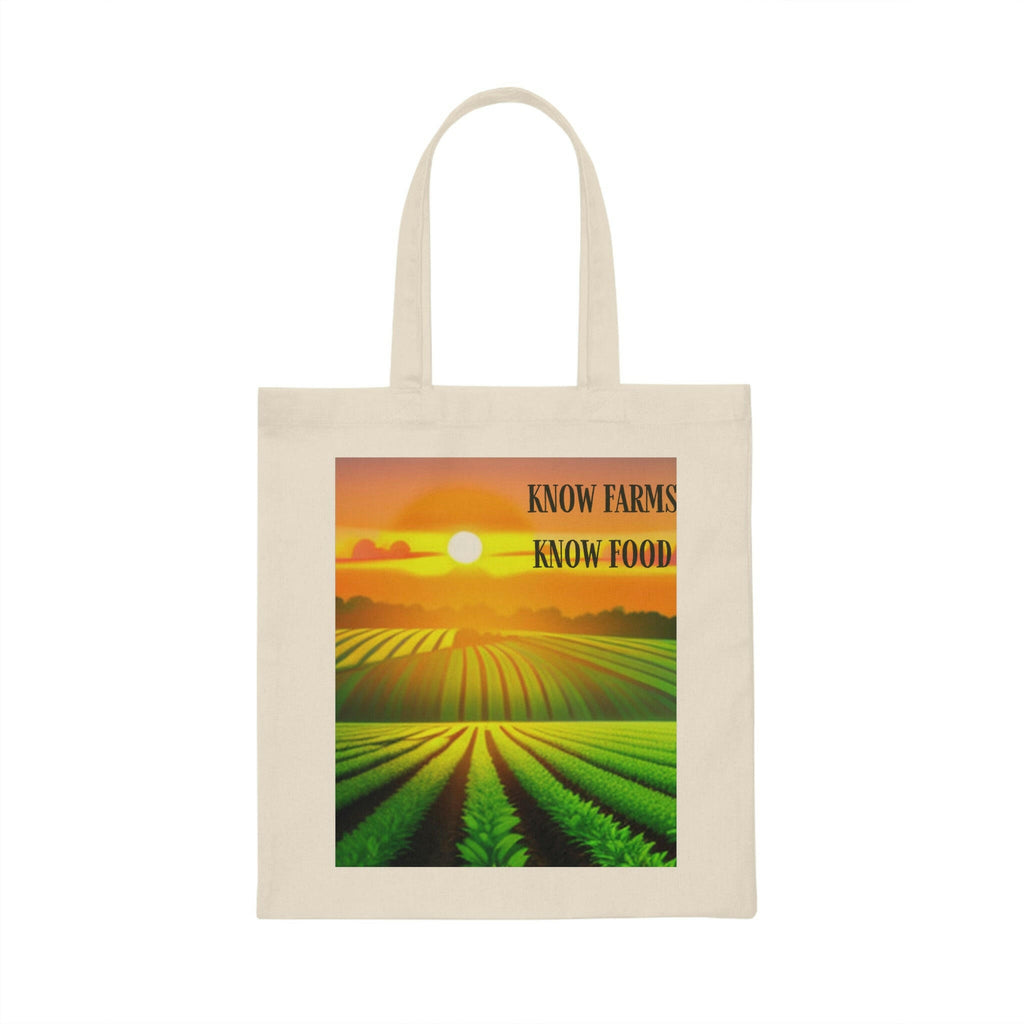 Know Farms Know Food - Sunset Field Canvas Tote Bag.