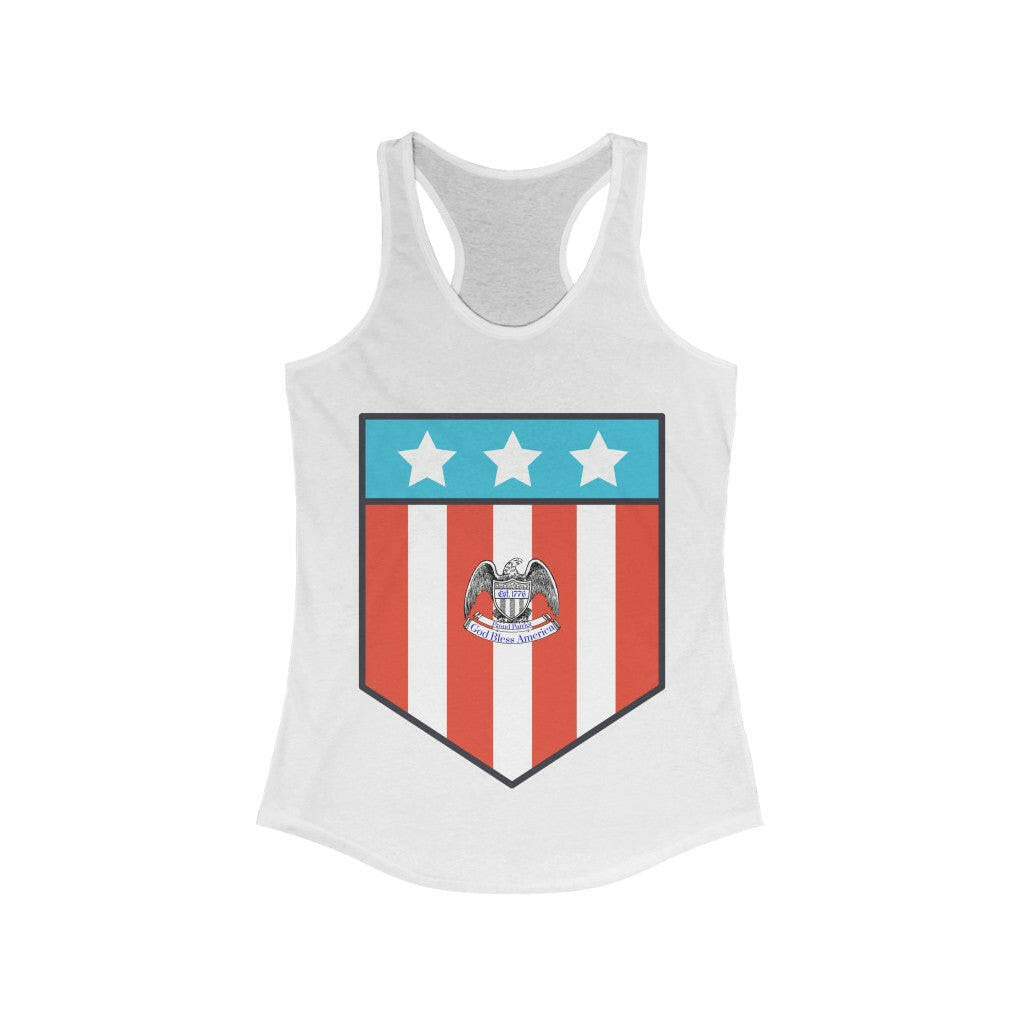 Proud Patriot Shield - Women's Racerback Tank - Pledge Project