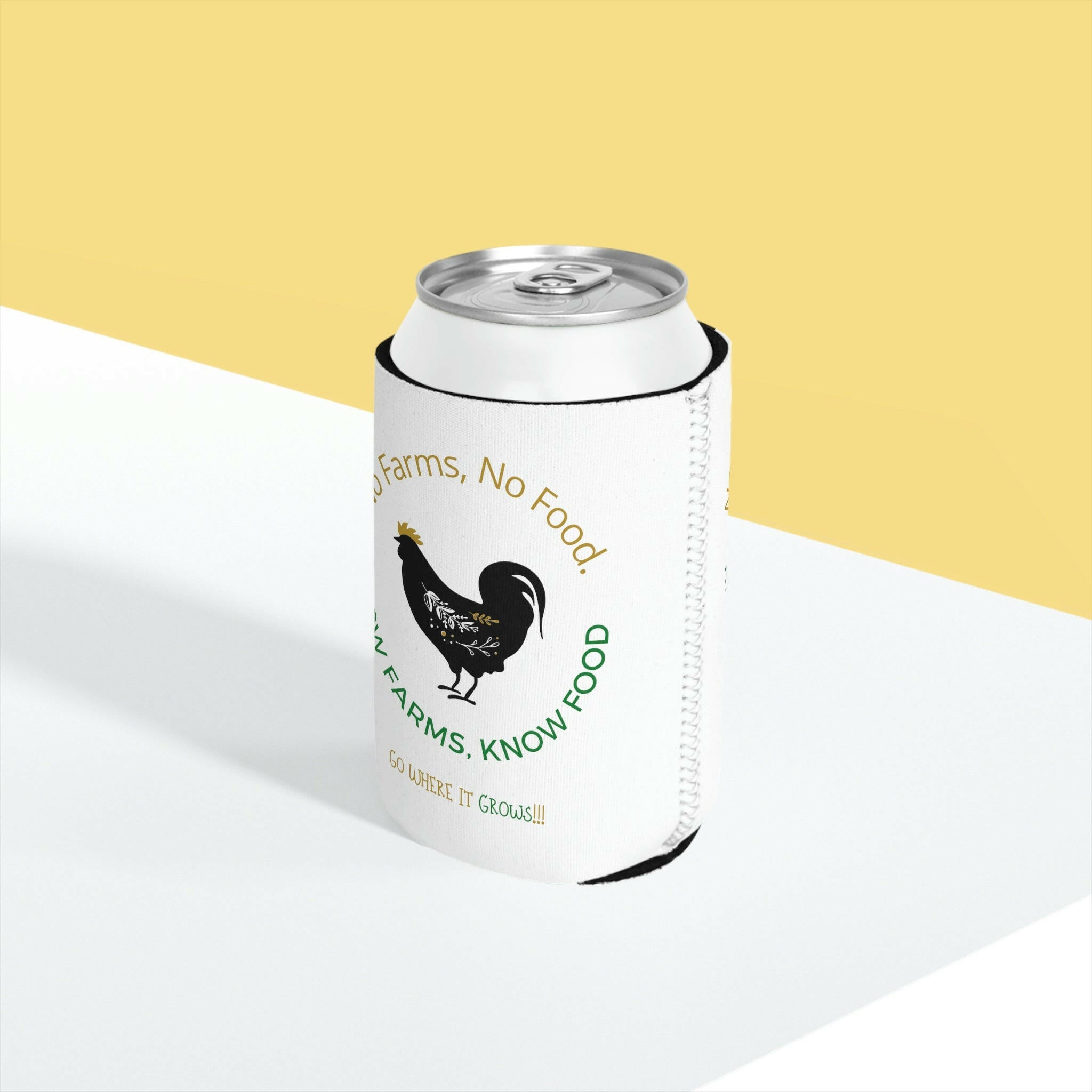 “No Farms, No Food” - Can Cooler Sleeve.