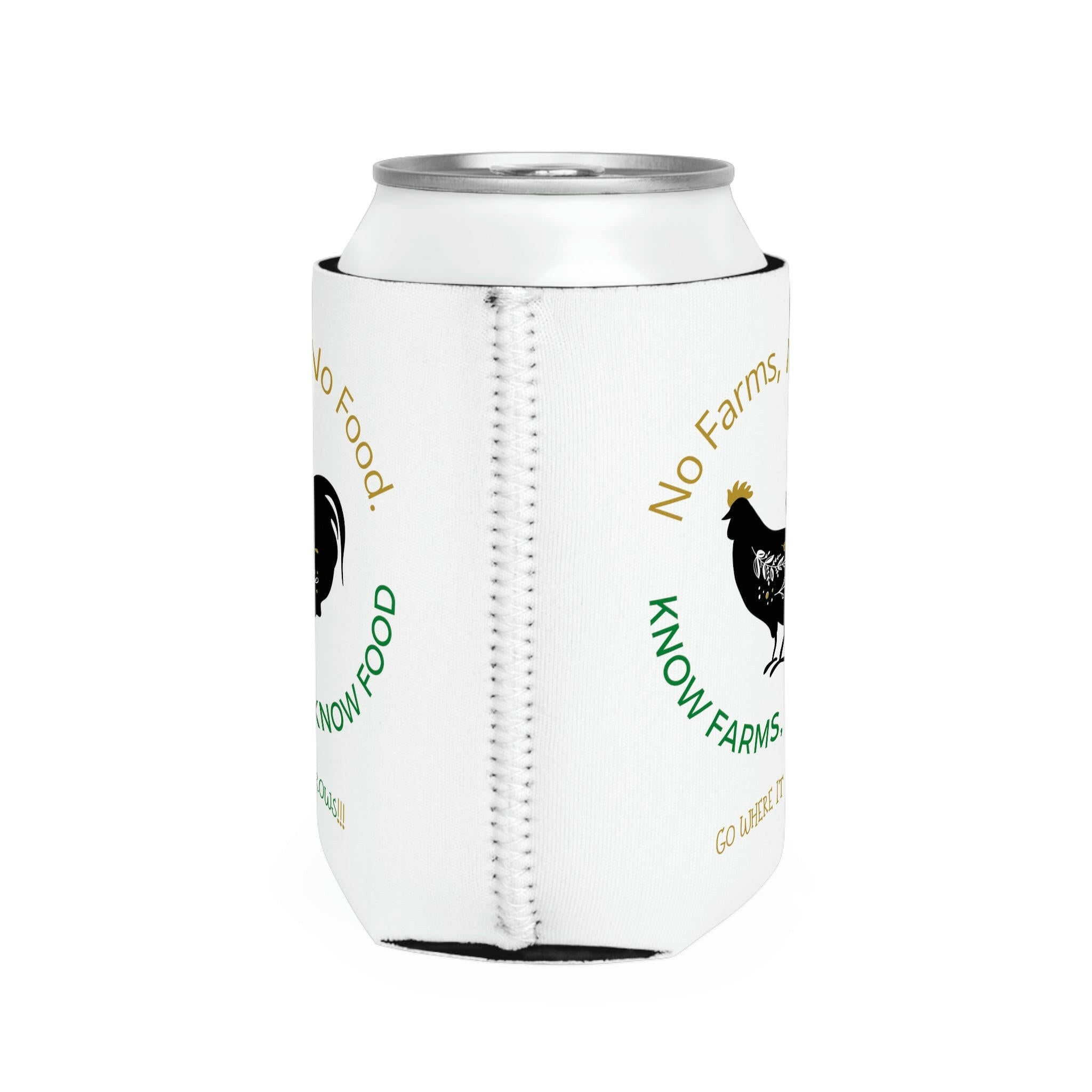 “No Farms, No Food” - Can Cooler Sleeve.