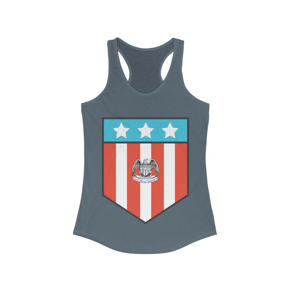 Proud Patriot Shield - Women's Racerback Tank - Pledge Project