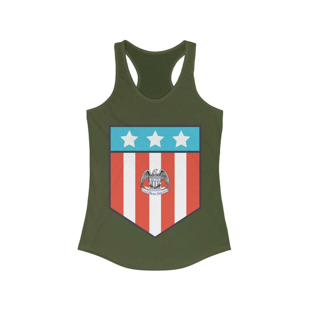 Proud Patriot Shield - Women's Racerback Tank - Pledge Project