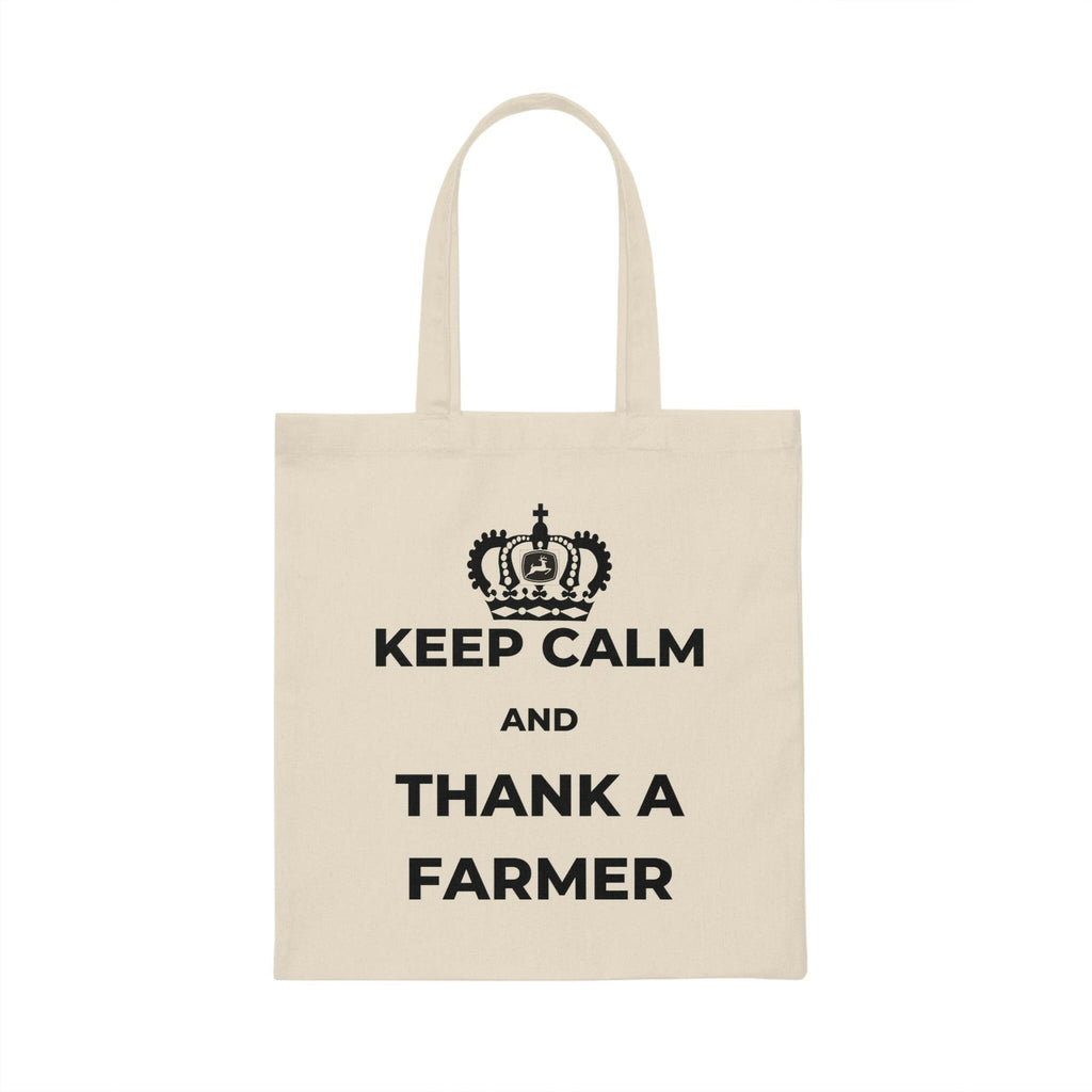 Keep Calm and Thank a Farmer Canvas Tote Bag.