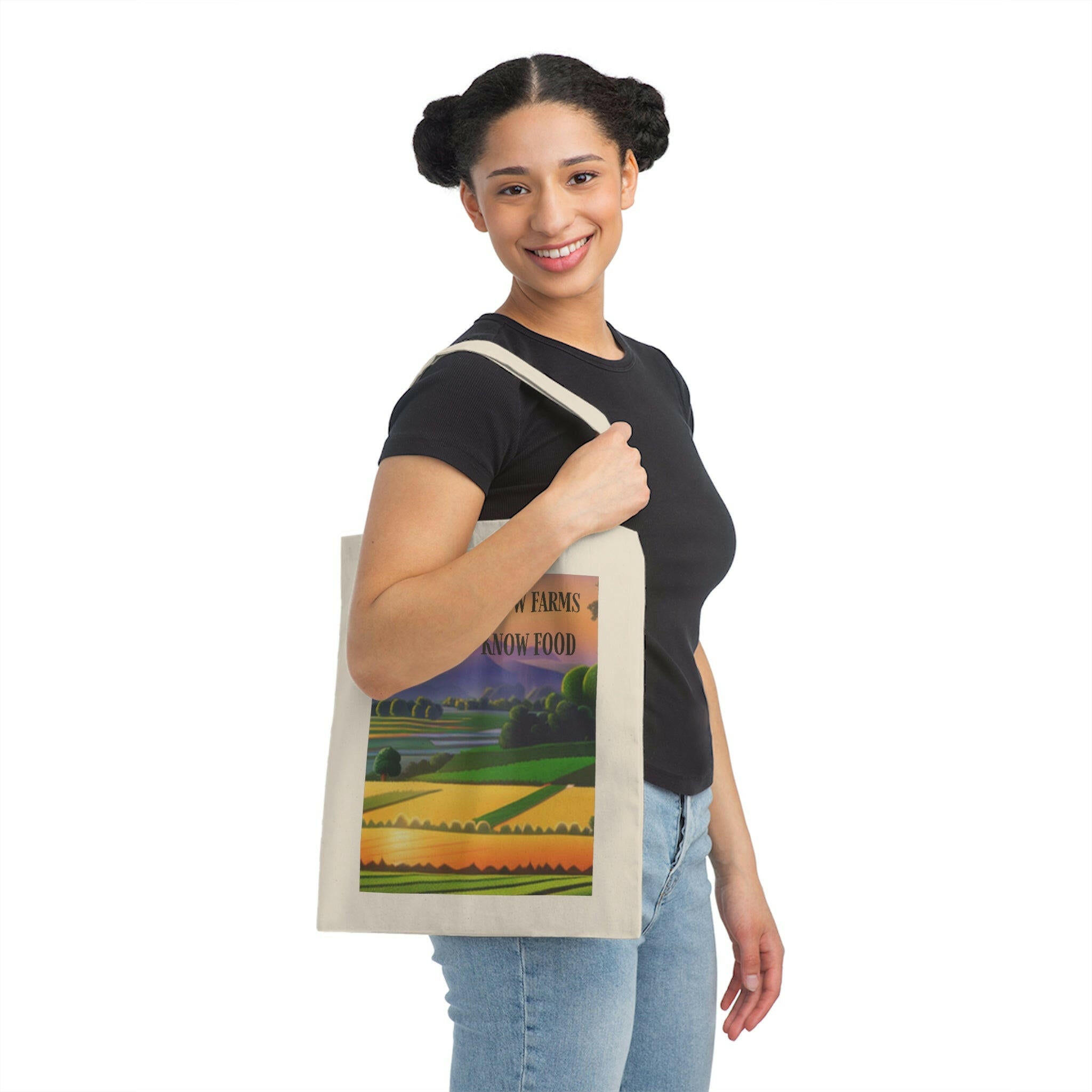 Know Farms Know Food - Purple Mountains Majesty Canvas Tote Bag.