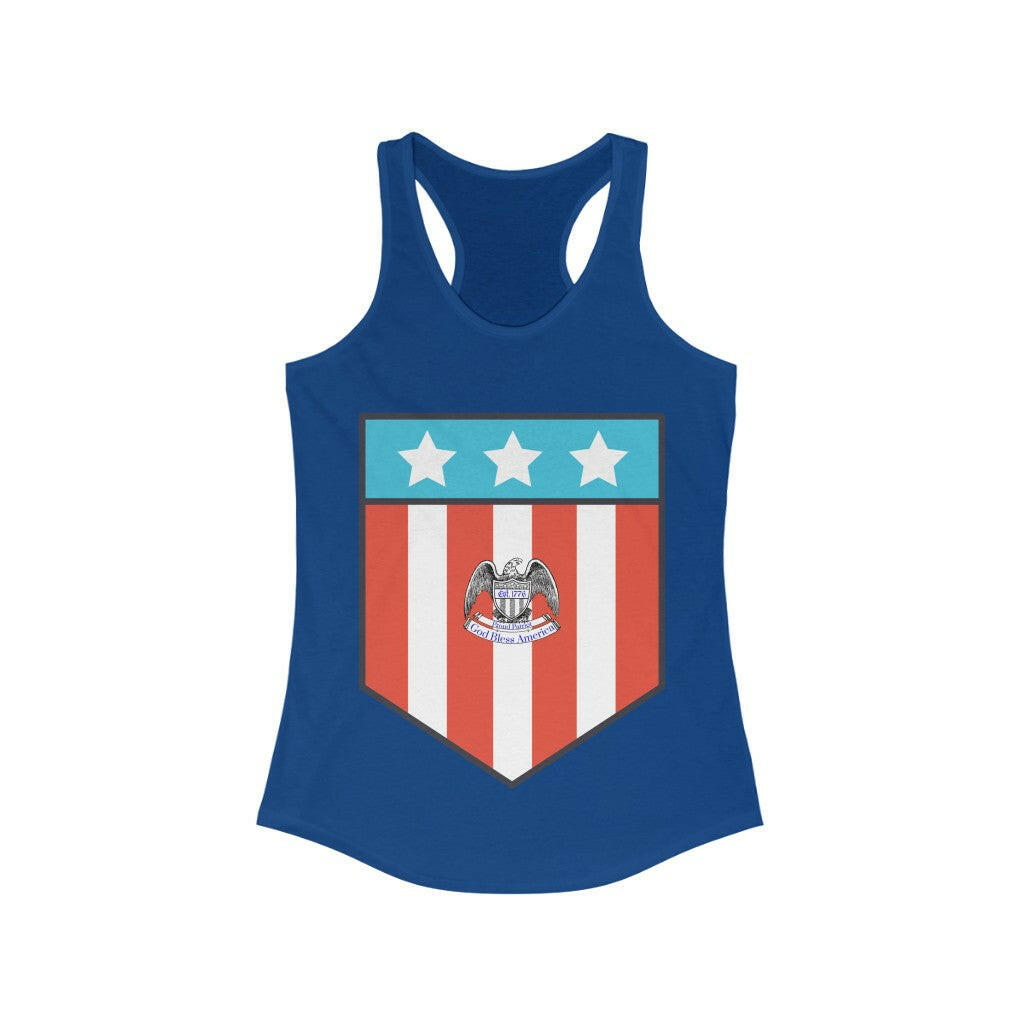 Proud Patriot Shield - Women's Racerback Tank - Pledge Project