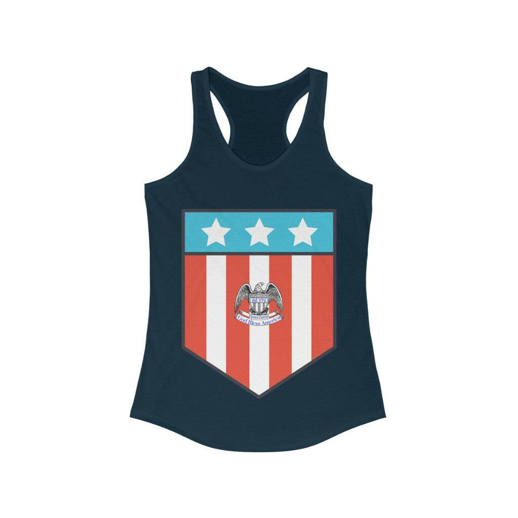 Proud Patriot Shield - Women's Racerback Tank - Pledge Project
