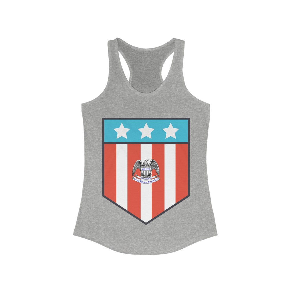 Proud Patriot Shield - Women's Racerback Tank - Pledge Project