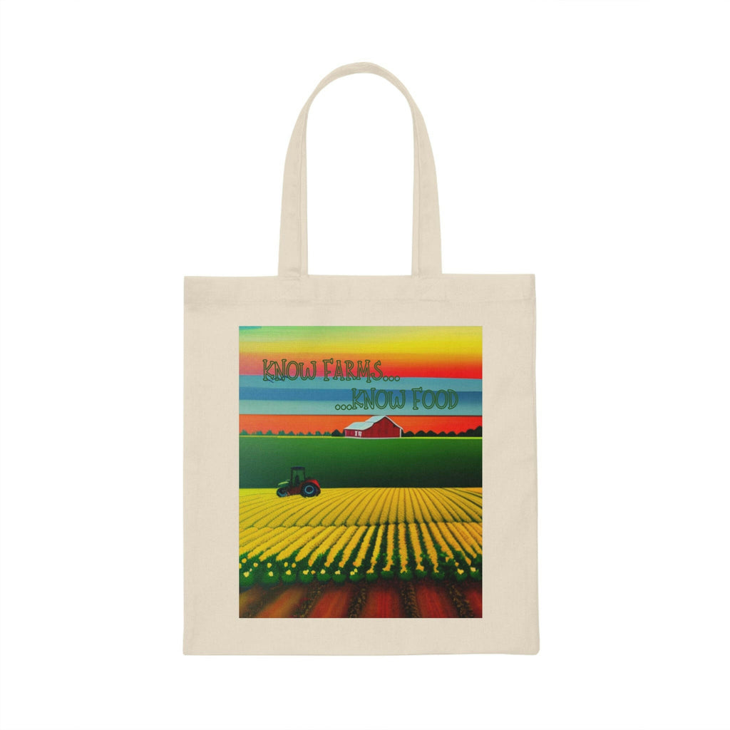Know Farms, Know Food Farm Abundance Print Canvas Tote Bag.